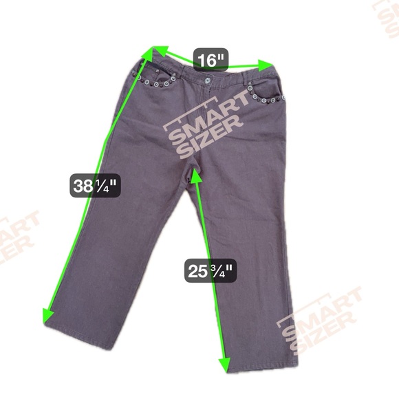 Ruby Rd. Embellished Straight Leg Pants Size 16 | Brown Beaded Floral Pocket - Picture 4 of 5